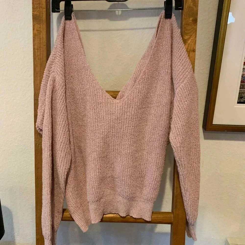 LINE & DOT NEW Anthropologie Knotted Back Twist Pullover Sweater - Picture 5 of 8